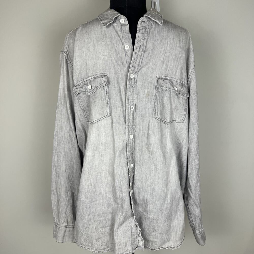 Mission Supply Co.‎ X-Large Men's Button Up Washed Gray Casual